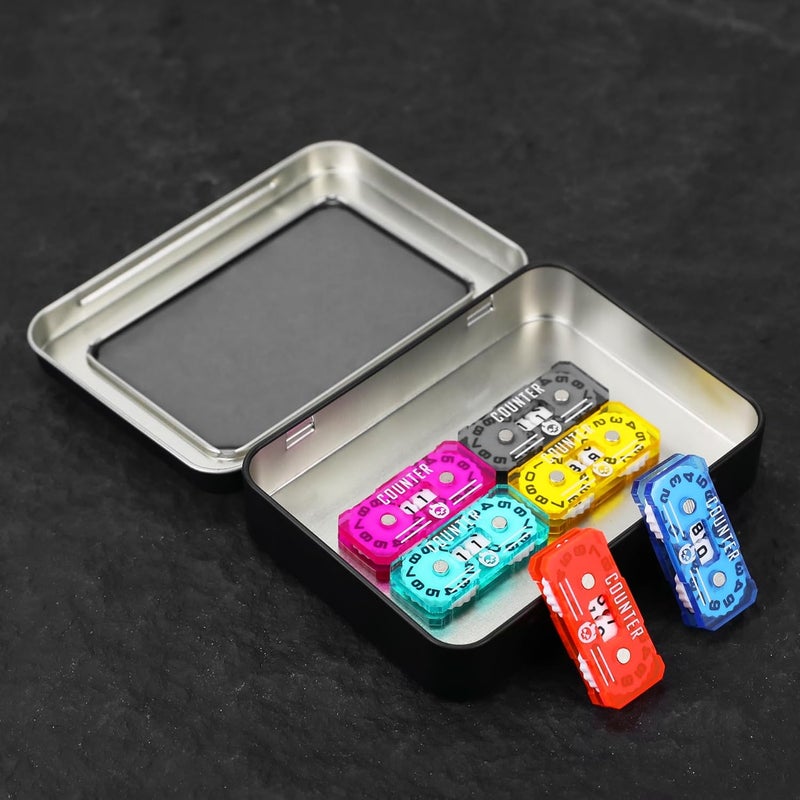 FourDragons 6PCS Life Counter with Metal Box, Health Tracker Life Counters Double Dials for Magic Card Games Accessories, Compatible with RPG D&D CCG TCG Tabletop Board Games - Image 5